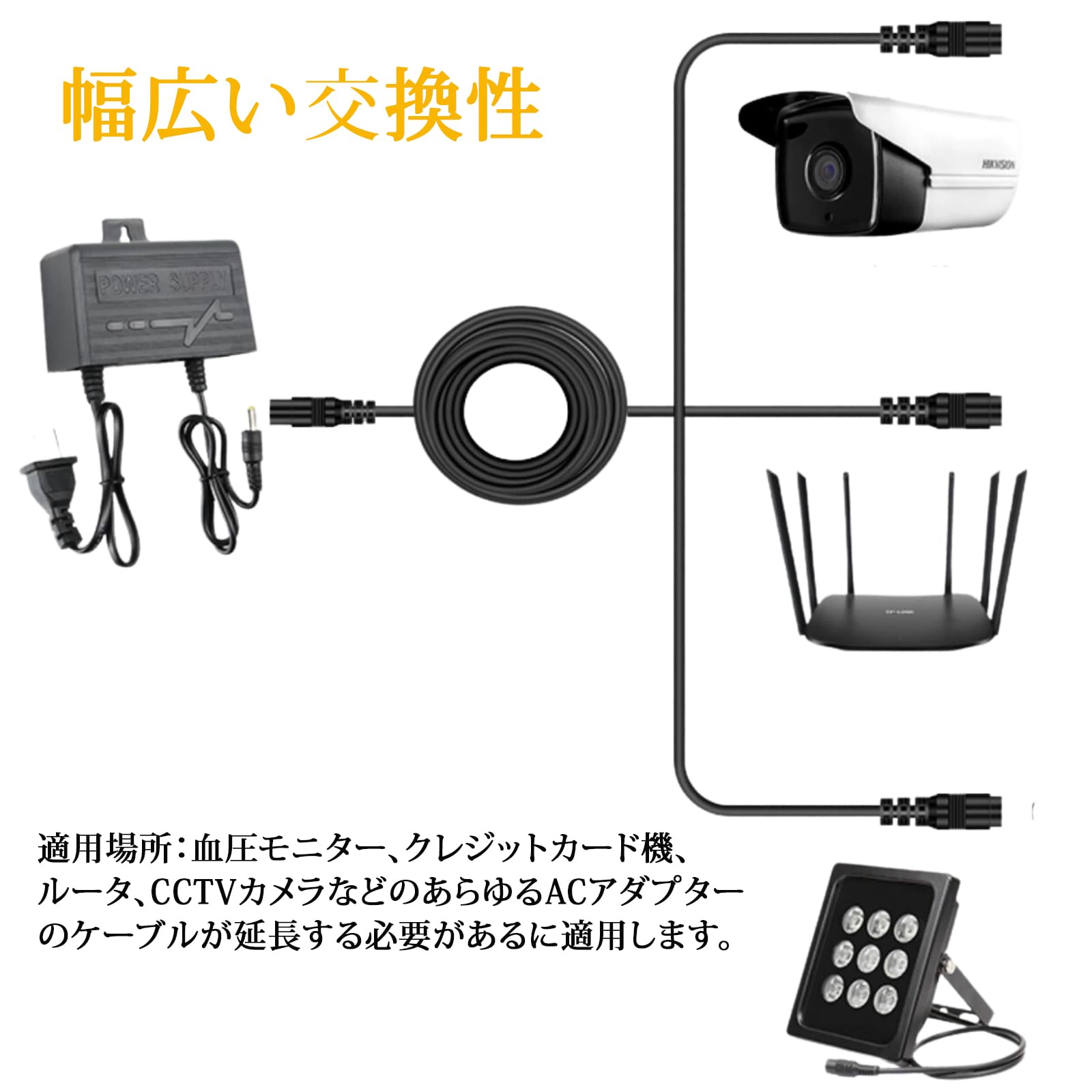 Amazon.co.jp: KIMOC DC延長ケーブル 10m DC延長コード 10メートル DC